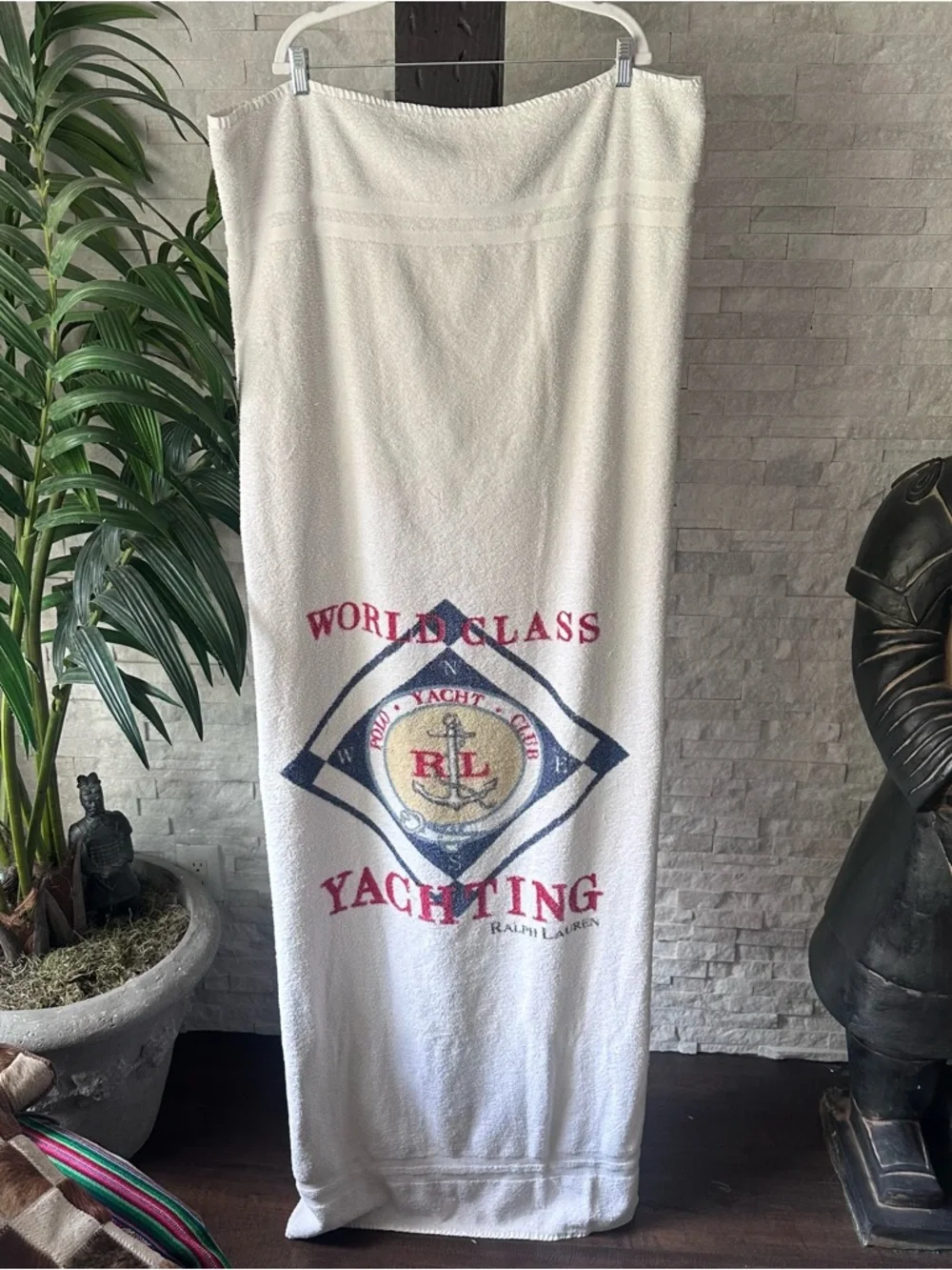 Ralph Lauren Vintage Nautical Polo Yacht Club World Class Yachting Beach Towel